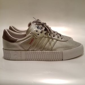 Adidas Metallic Samba Rose Leather Trainers Retr